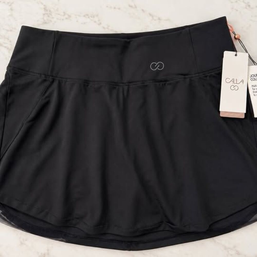 NWT CALIA Journey Collection Mid Rise Black Skort Size L